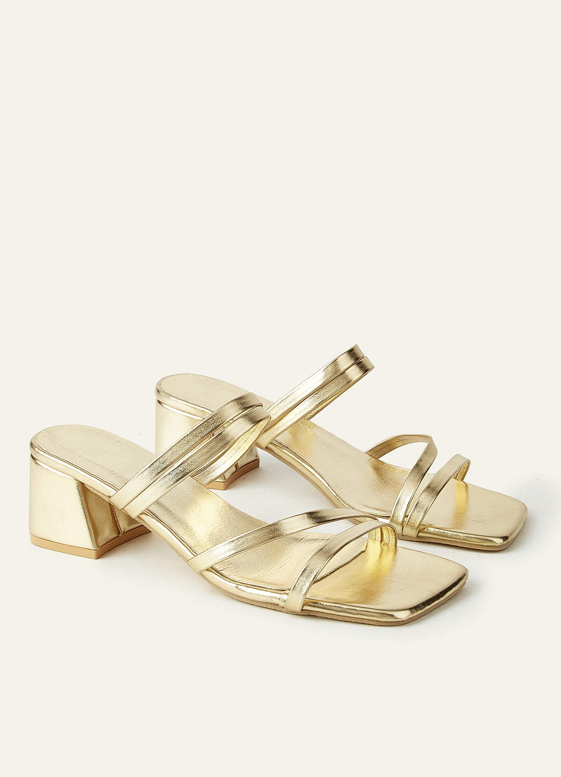 front Multi-Way Strappy Block Heel Mule Sandals