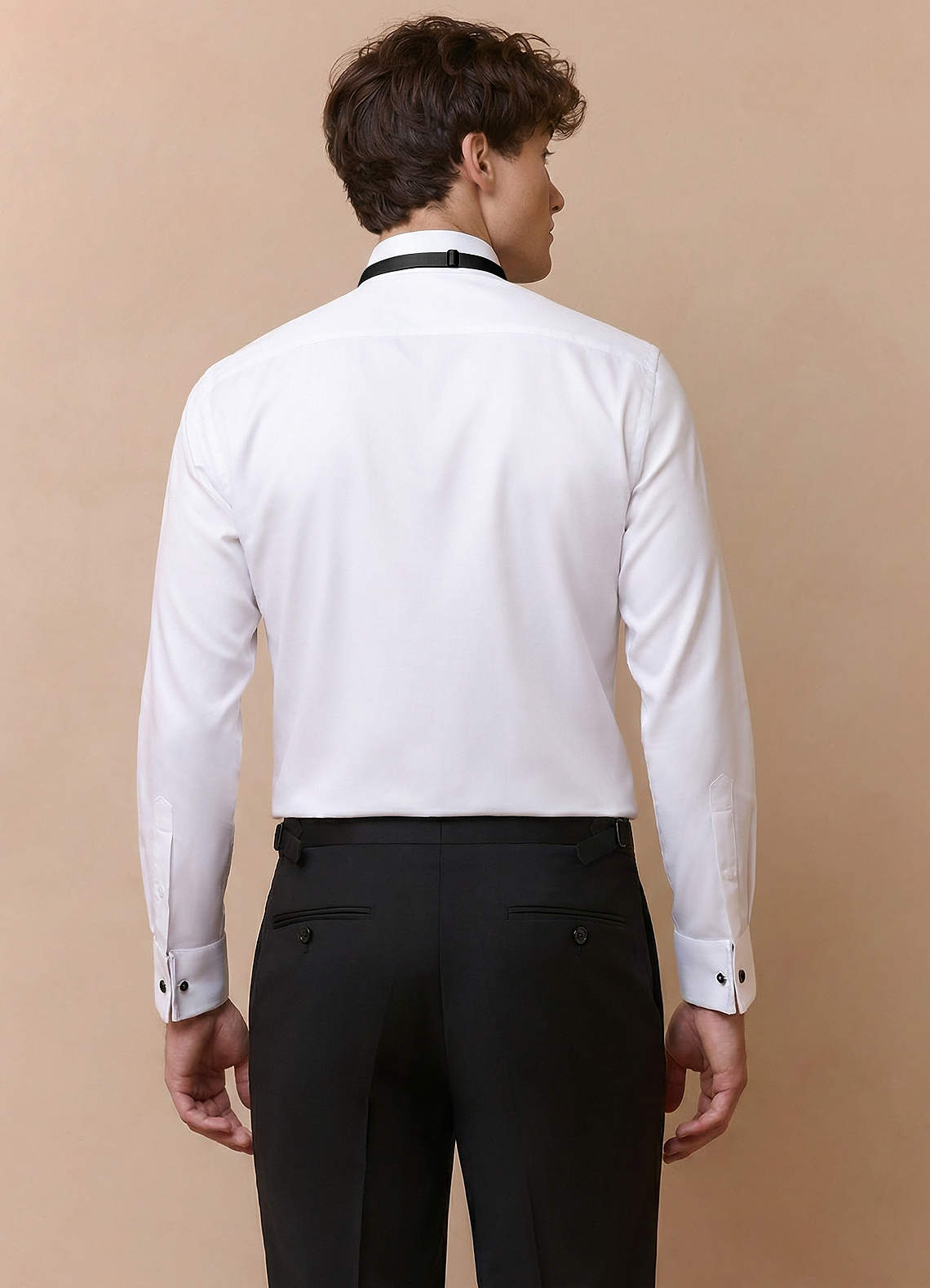 front Sebastian White Wing Tip 100% Cotton Tuxedo Shirt