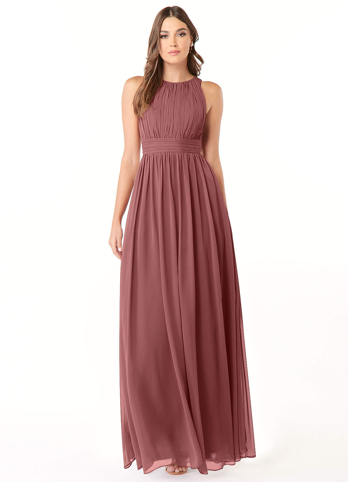 Azazie Luz Bridesmaid Dresses Amethyst A-Line Lace Chiffon Dress image1
