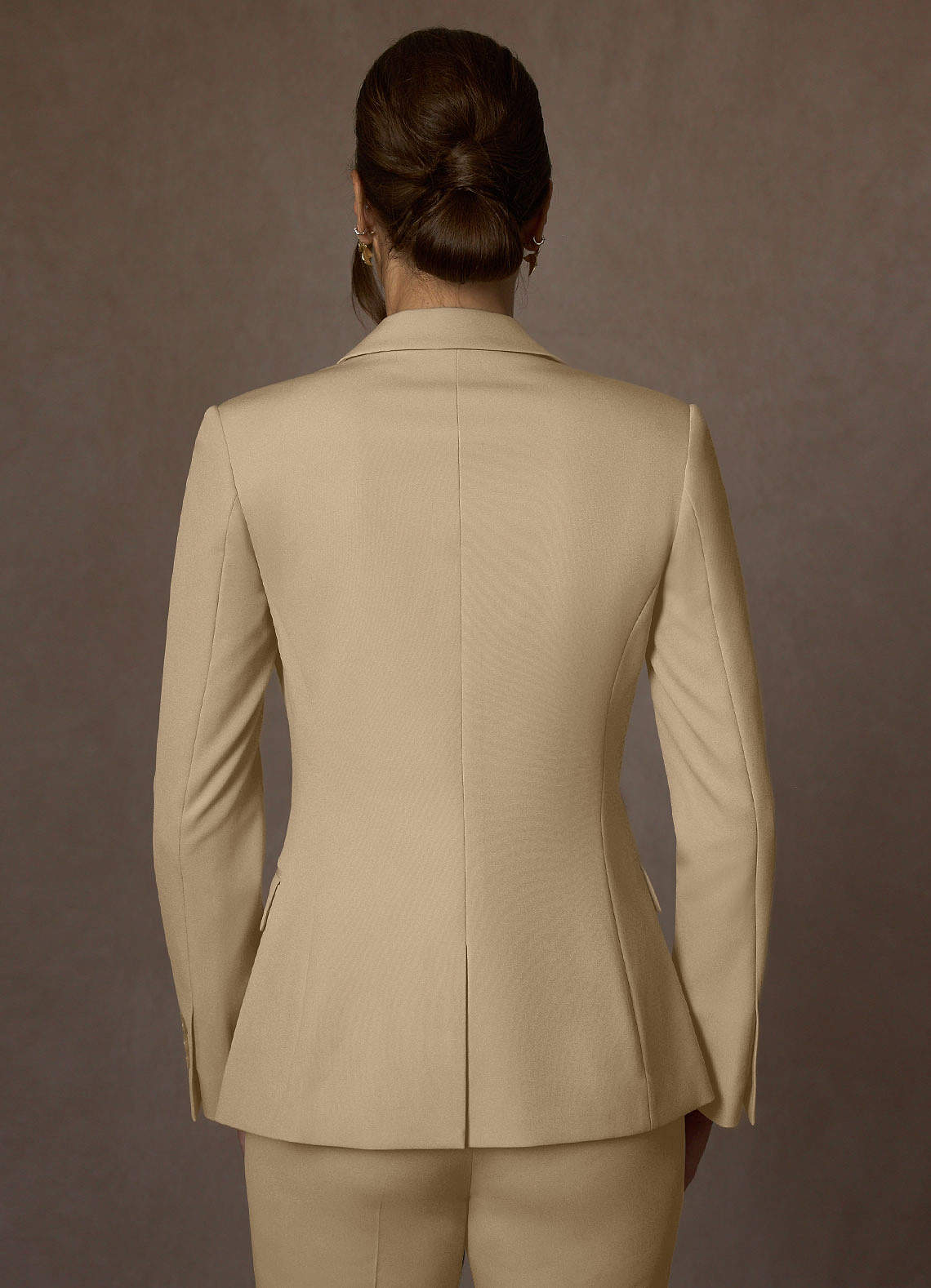 front Kennedy Champagne Structured Stretch Blazer