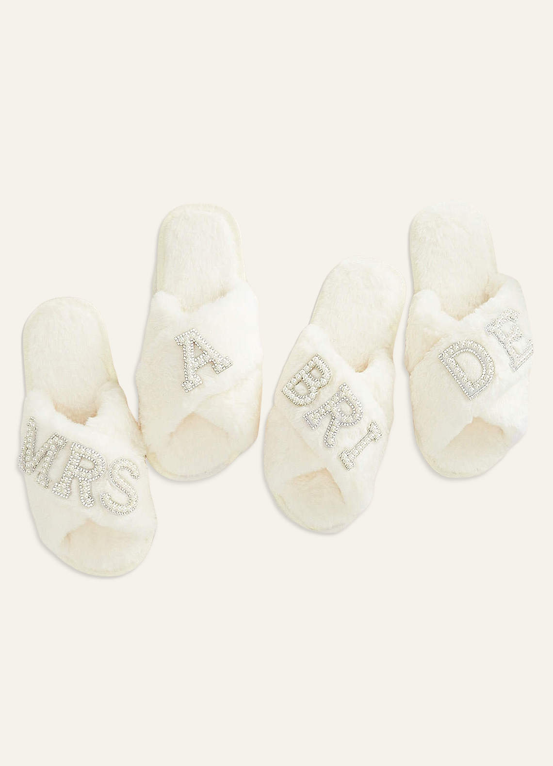 front Pantuflas de novia con perlas borrosas