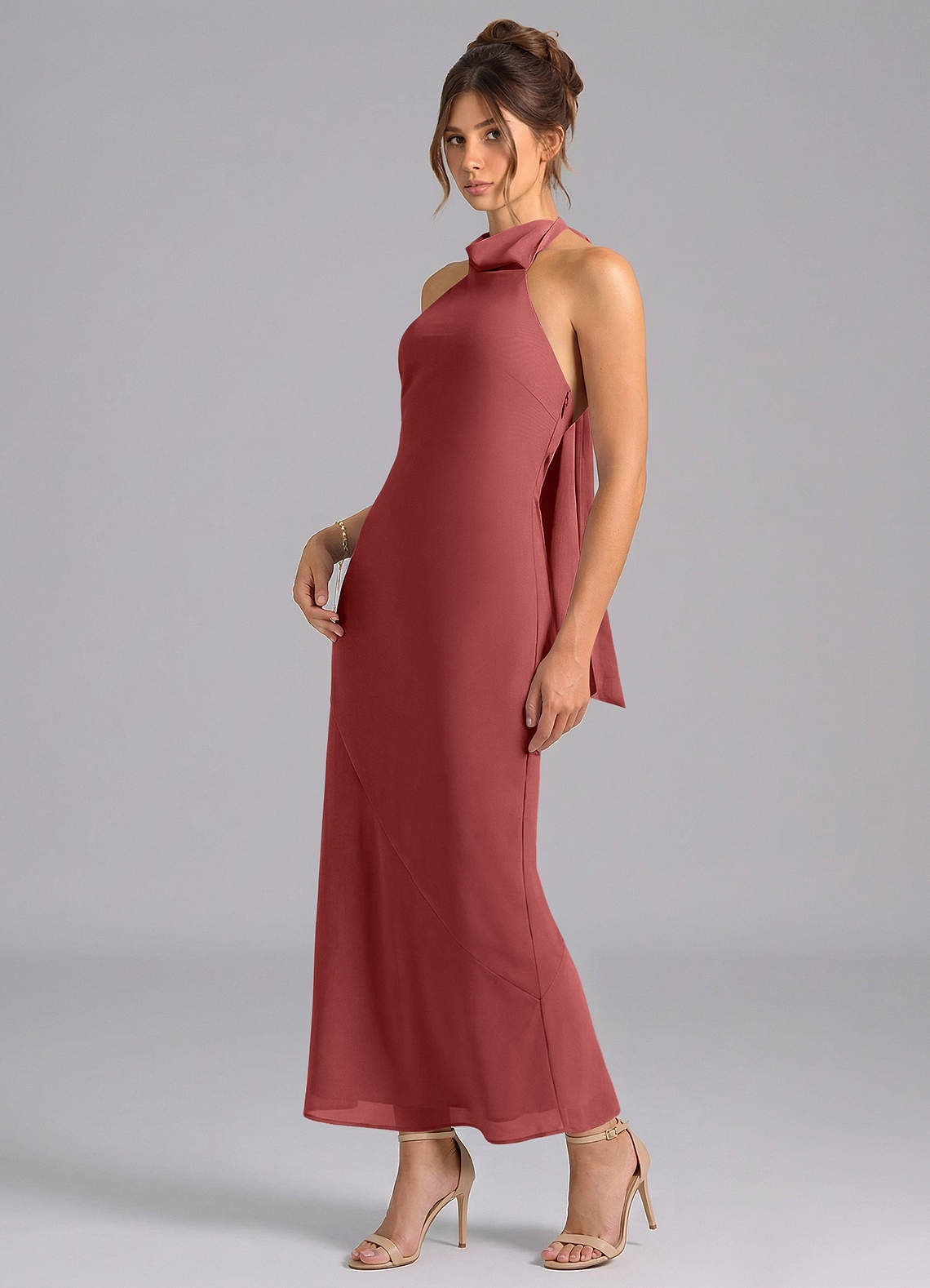 terracotta chiffon bridesmaid dress Azazie Mermaid Halter Neck Ankle-Length Dresses Step 2 - Select your Cookie Flavor:Chocolate Chip Miss Eliza High Heel blue gingham corset dress Kissprom dress line skirt with volumized