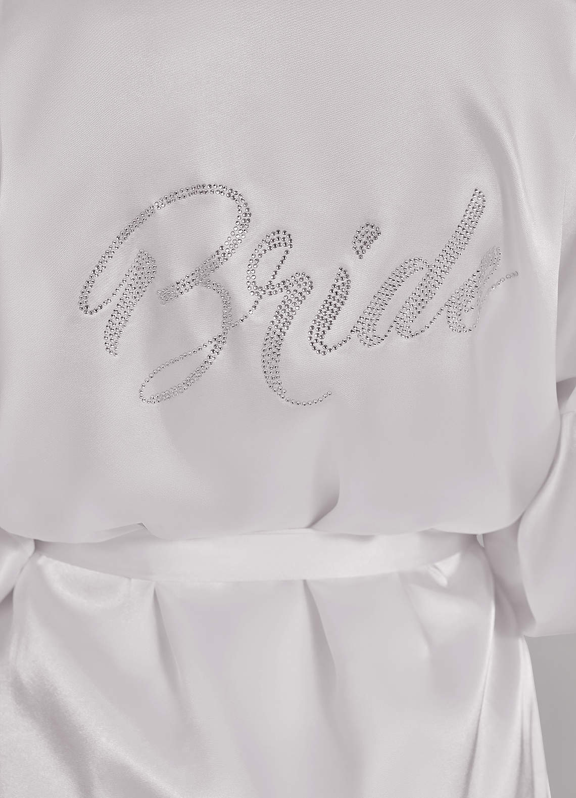 front Bride Satin Rhinestone Robe