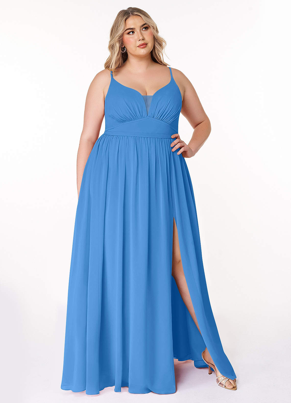 Blue Grecian Bridesmaid Dresses