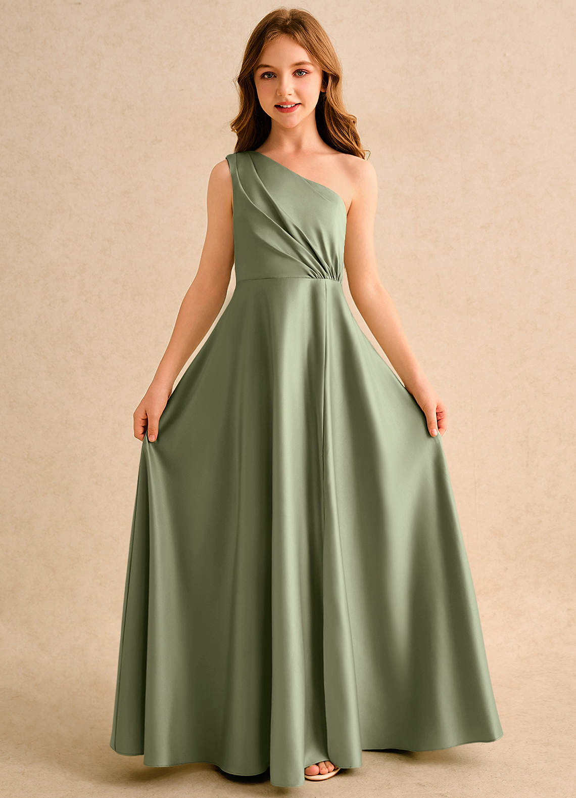 pistachio green dress formal Azazie Puddles Girls SR OWNED: RENTAL