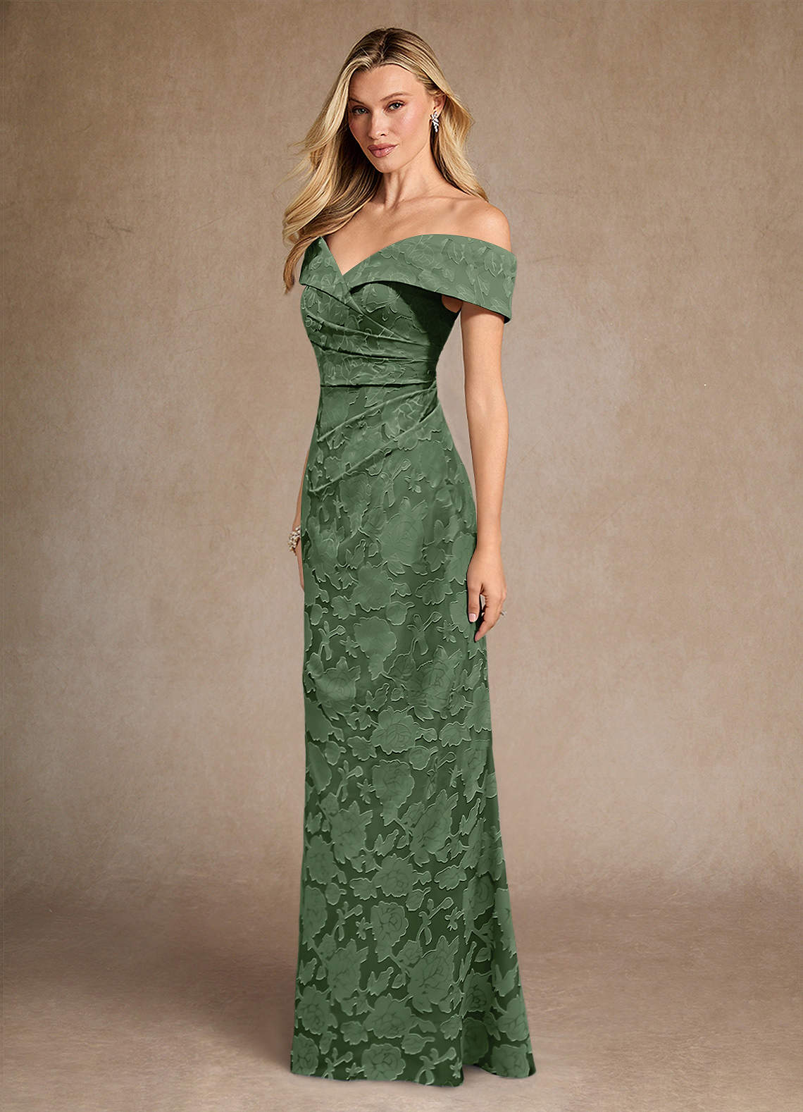 Azazie Canton vestidos de madre de la novia Vestido de Eucalipto de Devorado Floral de Sirena con Vestidos sin tirantes image1