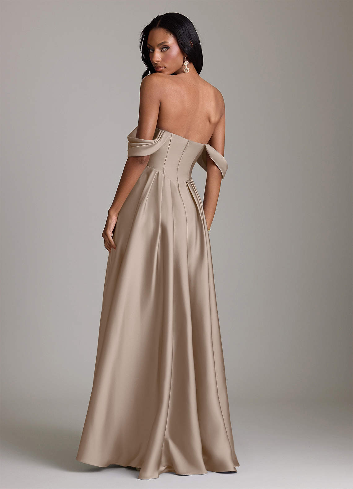 cheap taupe bridesmaid dresses Azazie Loisa Size:S/4-6