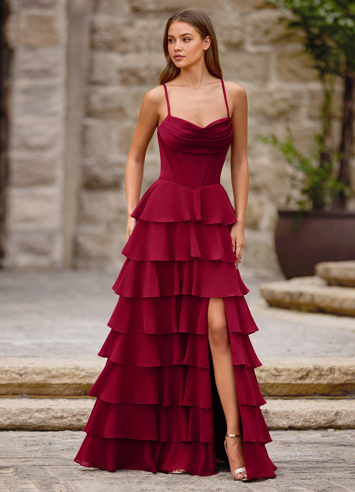 white a line dress near me Classic Long White A-line Off-the-shoulder V-neck Satin Wedding Dress main image 1