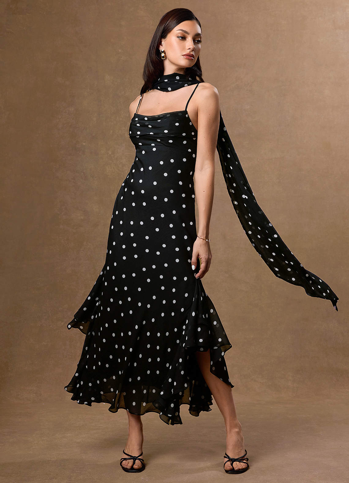 Robe Longue Noir Blanc Simona image1