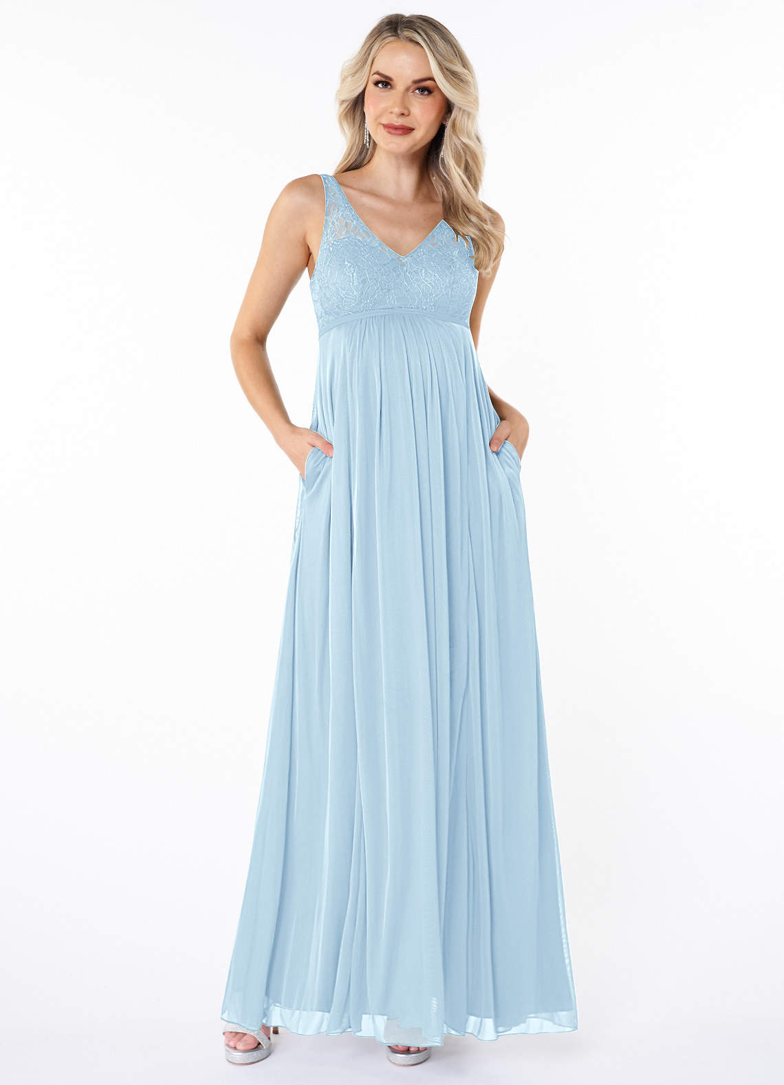 Azazie Andrea Sky Blue Maternity Bridesmaid Dresses Azazie