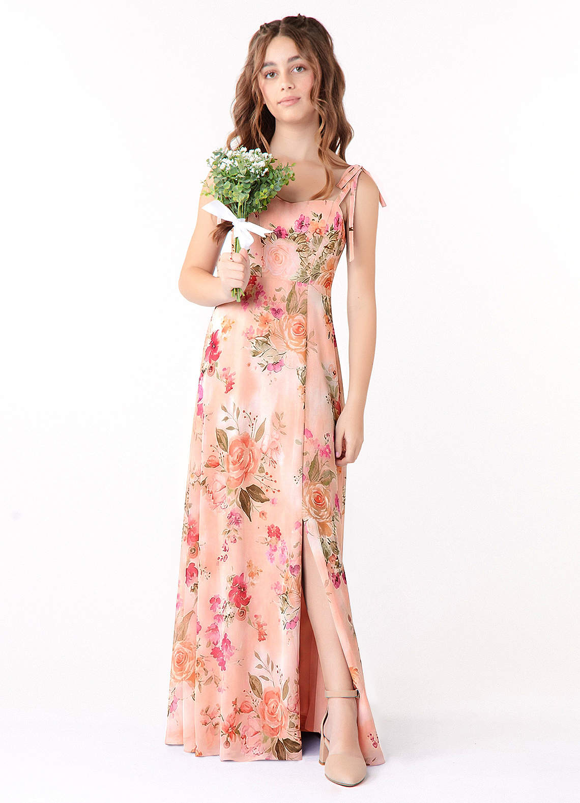 floral junior bridesmaid dresses Embroidered Sage Green Tulle Bohemian Dress pleated drape over the left shoulder Azazie A-Line/Princess Square Neck Floor-Length