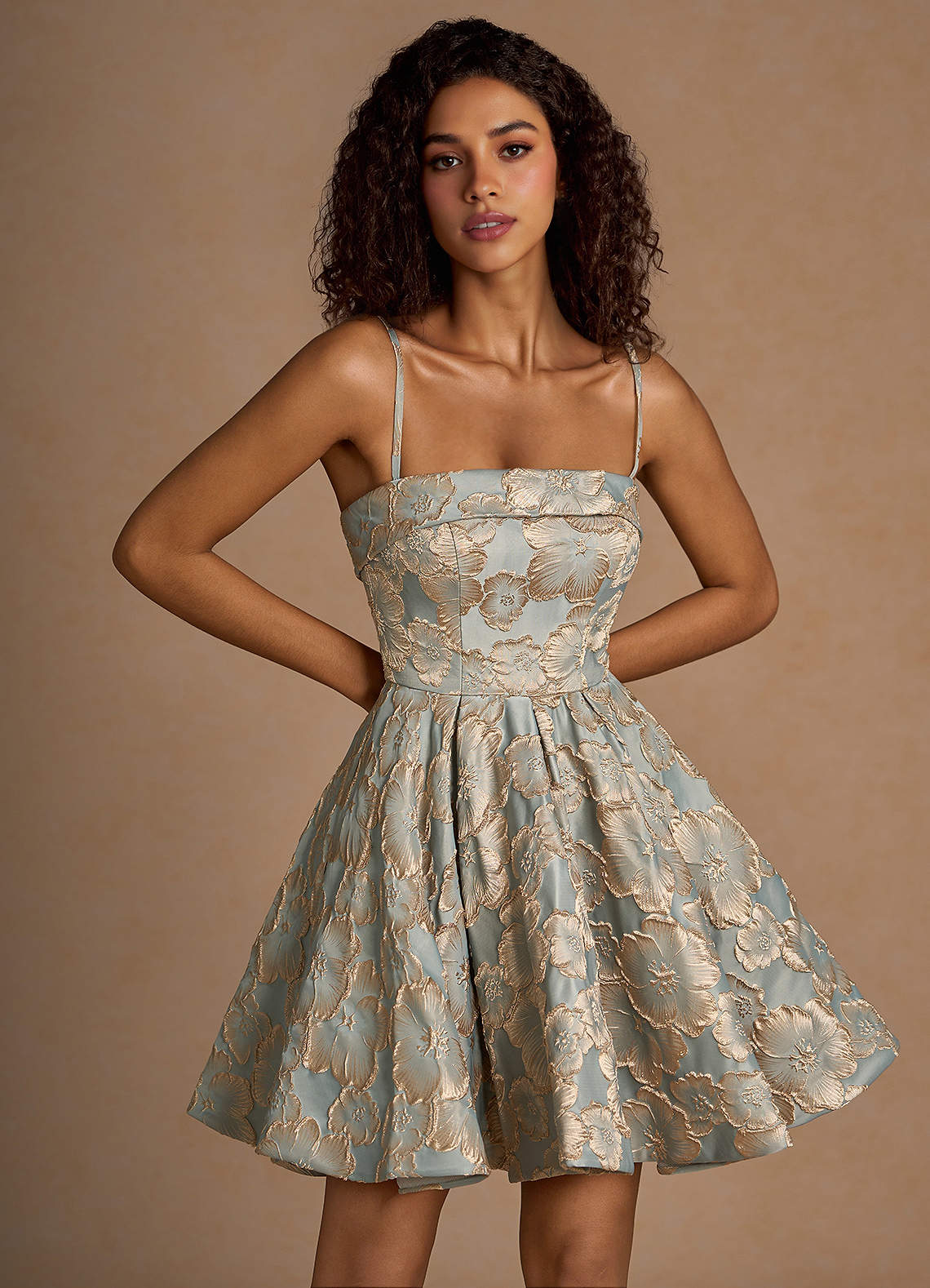 sachin and babi light blue dress Sheath/Column Spaghetti Straps Beaded Short Prom Dress Light Sky Blue –  SELINADRESS main image 0