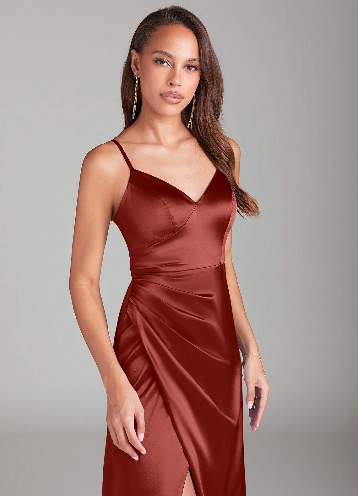 Hotsell AZAZIE Marchella Satin Dress in Terracotta