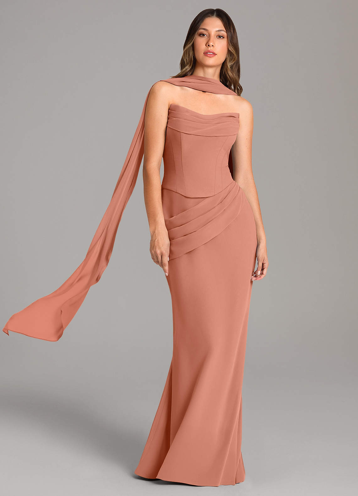Azazie Sorrel Bridesmaid Dresses MAI TAI Mermaid Corset Chiffon Dress image1