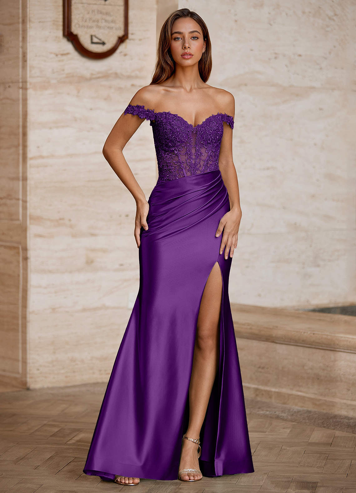 Azazie 2026 Sexy Lace Up Beading Mermaid Prom Dress Grape Gown Azazie 2026 Sexy Lace Up Beading Mermaid Prom Dress Grape Gown