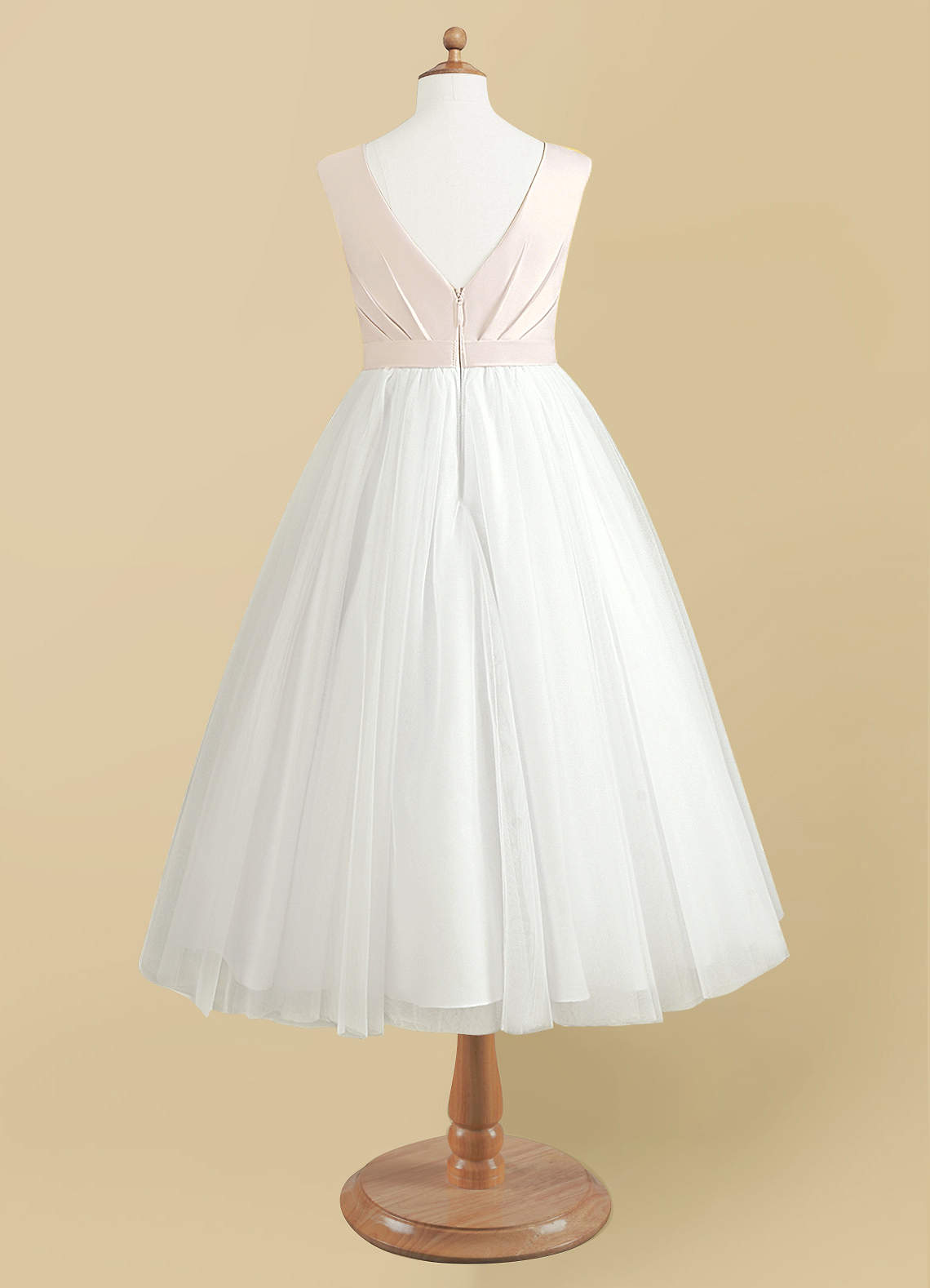 Ball-Gown/Princess Satin Tulle Ankle-length Dress main image 0