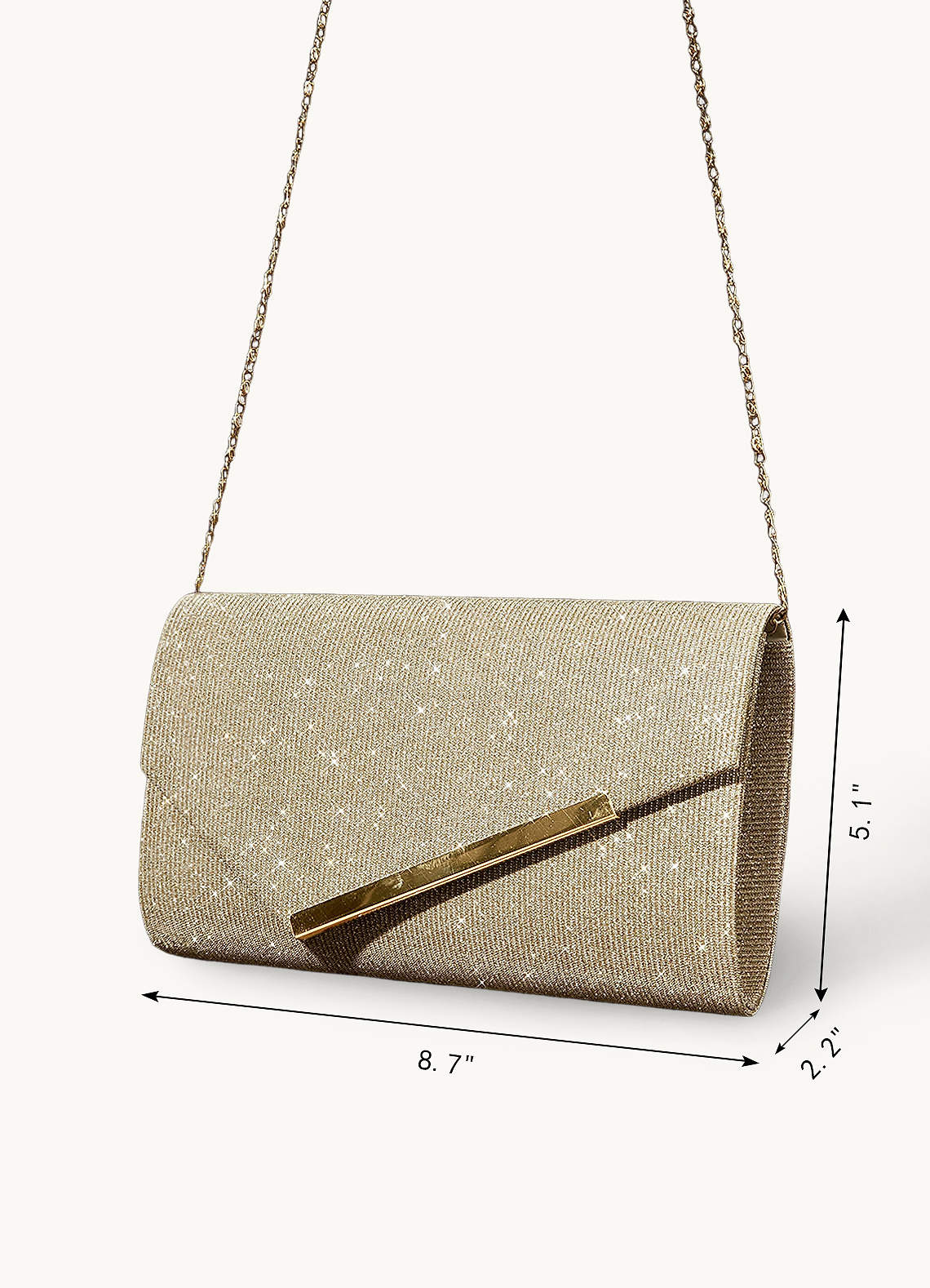 front Micronized Glitter Envelope Bag