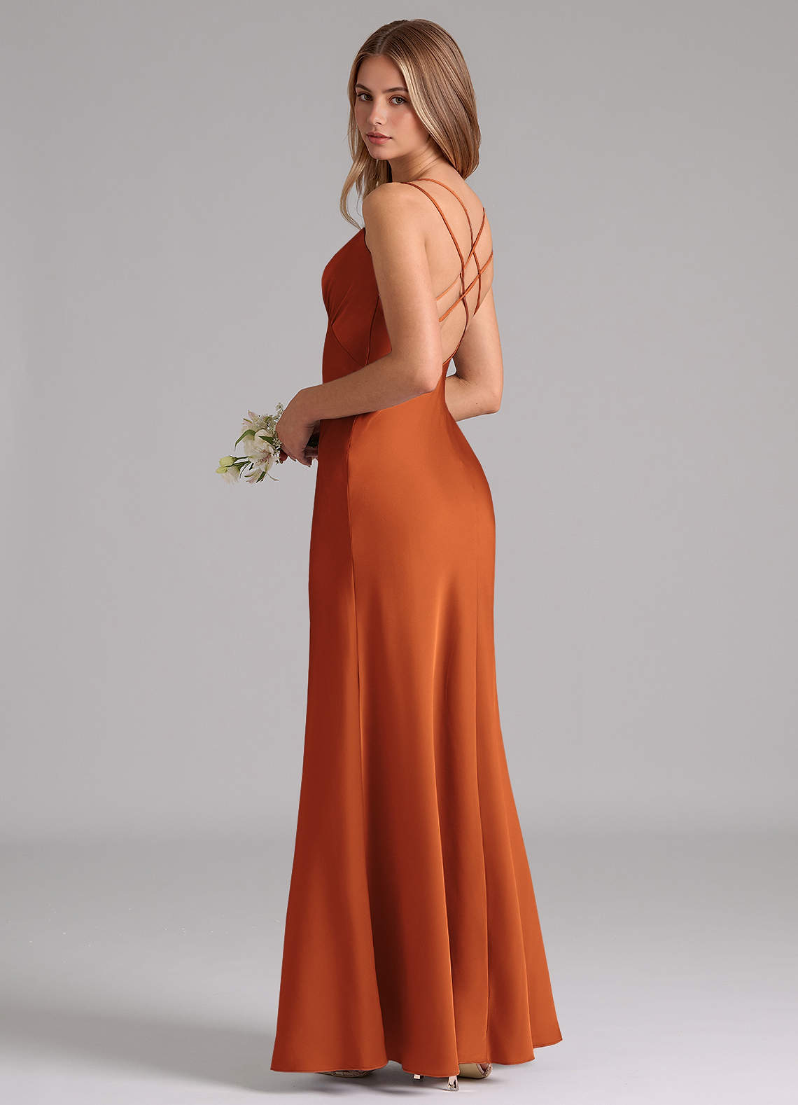 Azazie Suttona Cinnamon Stretch Satin Bridesmaid Dresses | Azazie