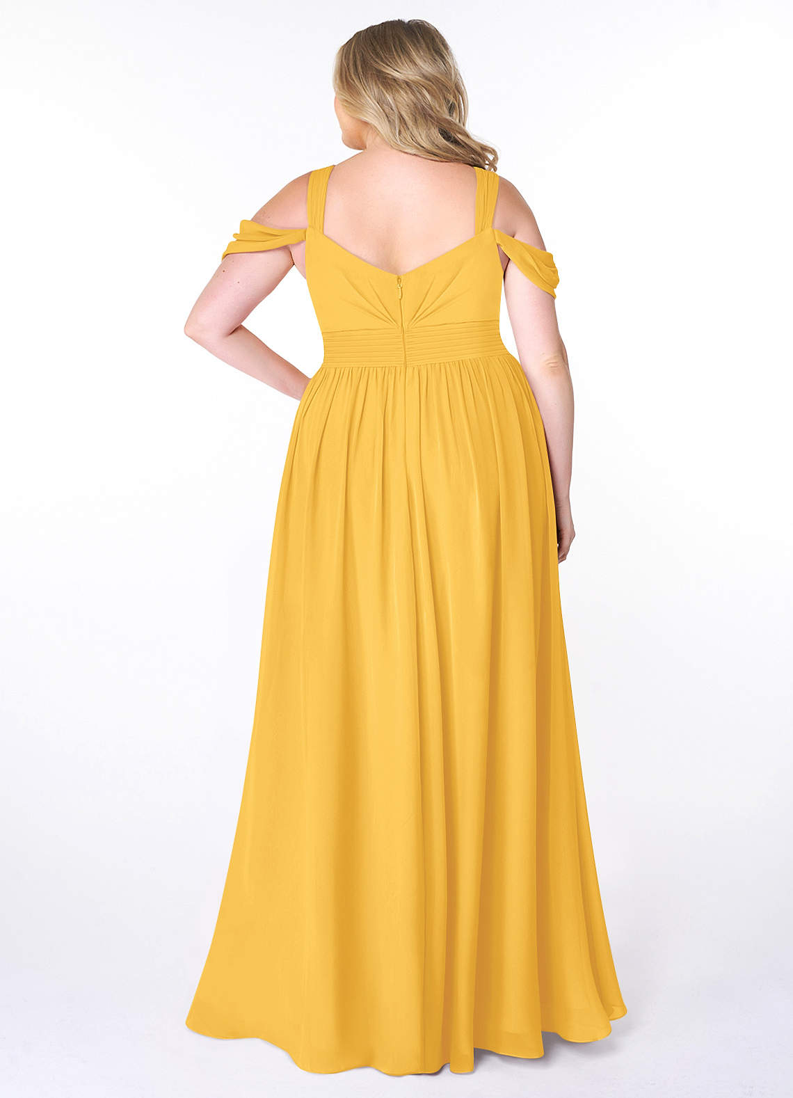 Azazie Lianne Bridesmaid Dresses A-Line Off the Shoulder Chiffon Floor-Length Dress image1