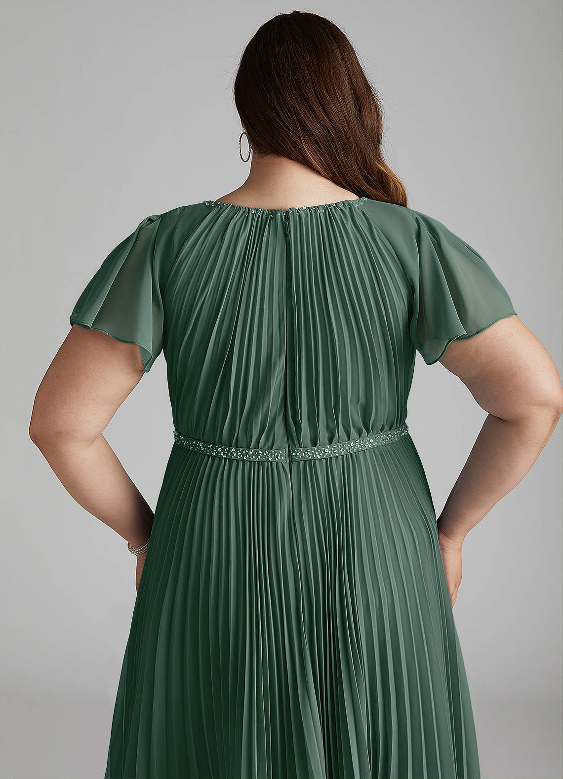 Azazie Kara At-home Try On Dresses A-Line Pleated Chiffon Floor-Length Dress image13