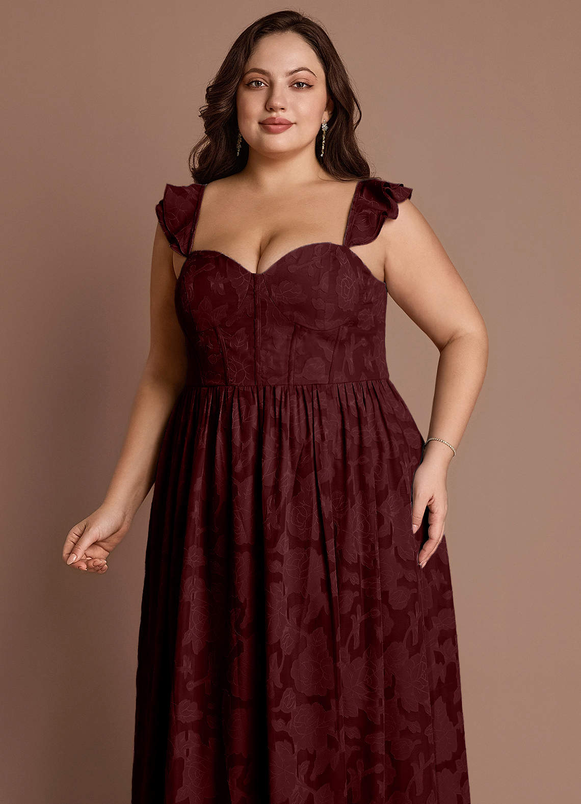 Denisse Wine Corset Maxi Dress image11