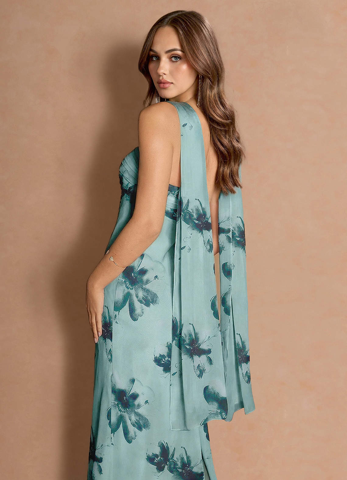 ink blue maxi dress Hanh One Shoulder Mesh Maxi Dress / Ink Blue | MESHKI