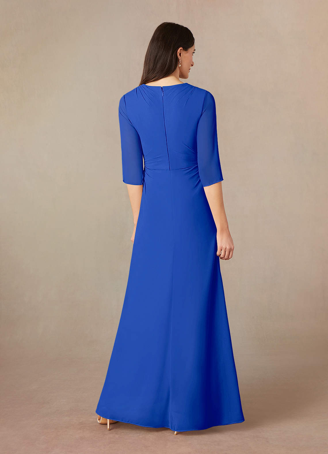 Azazie Yessica Royal Blue A-Line Sequins Chiffon Dress Ready to Ship
