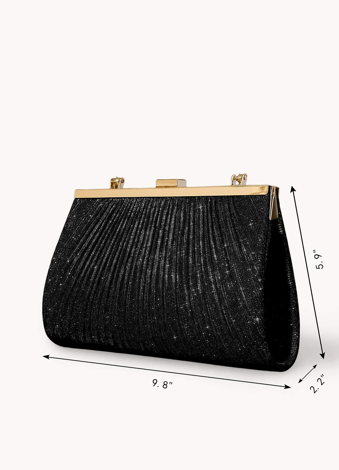 front Glitter Pleated Handbag