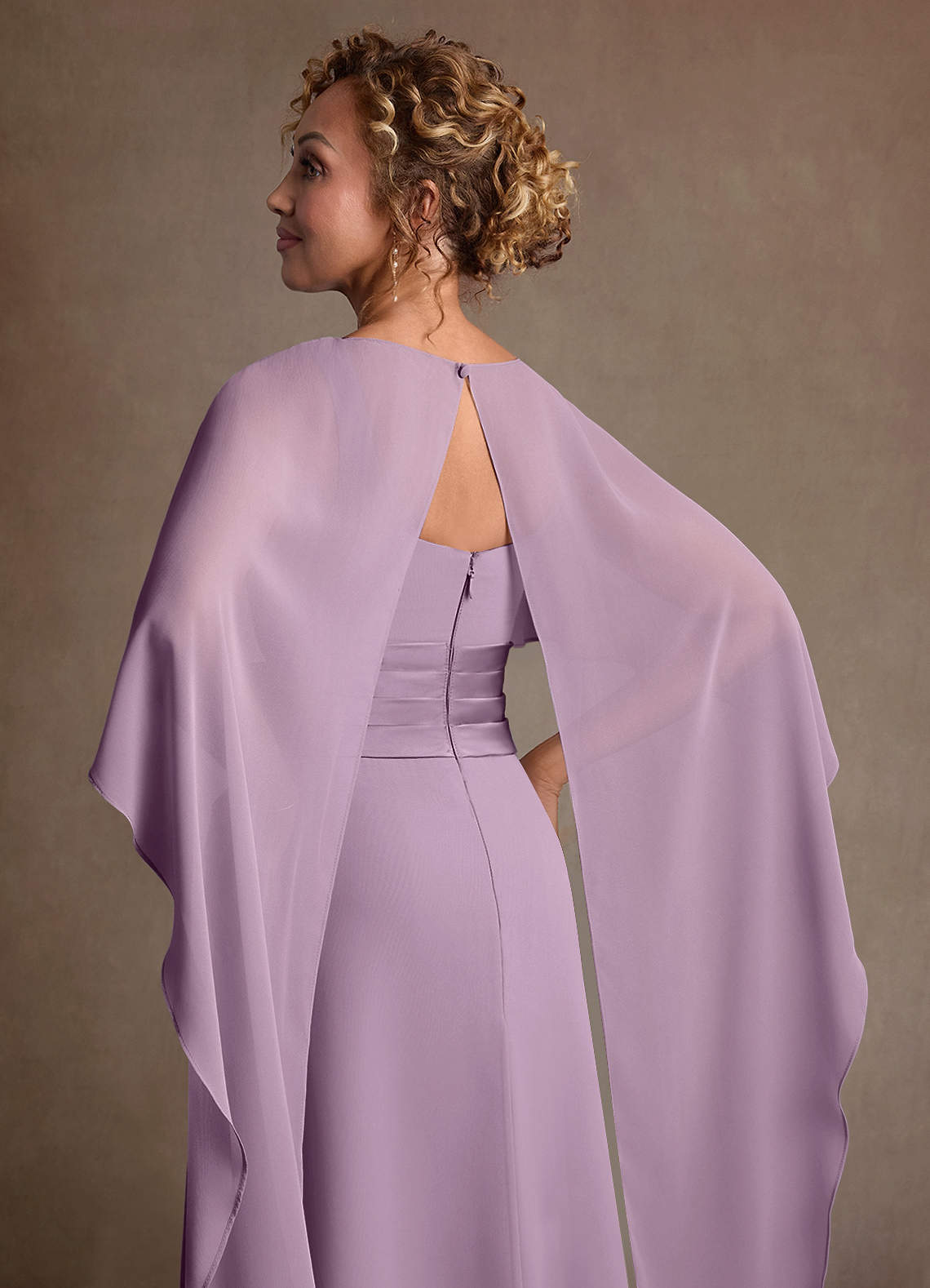 Azazie Marilla Mother of the Bride Dresses Wisteria A-Line Pleated Chiffon Dress image6