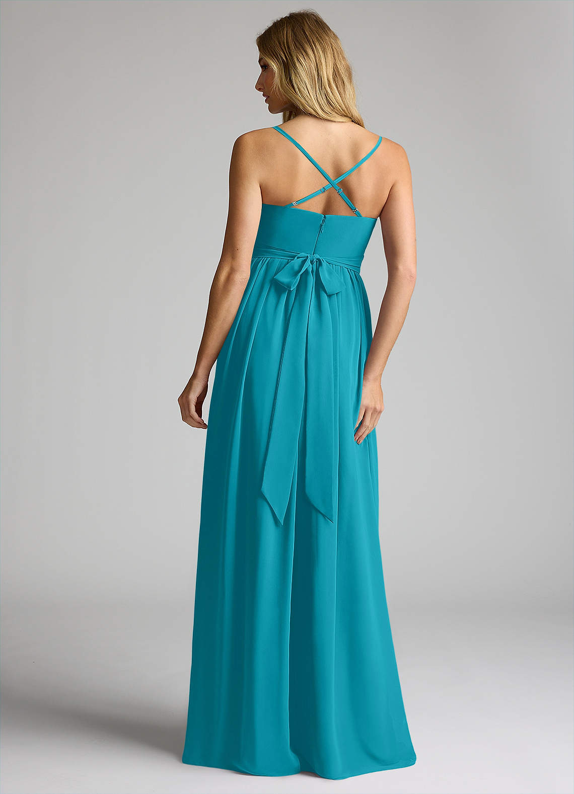 Azazie Llana Maternity Bridesmaid Dresses A-Line Chiffon Floor-Length Dress image1