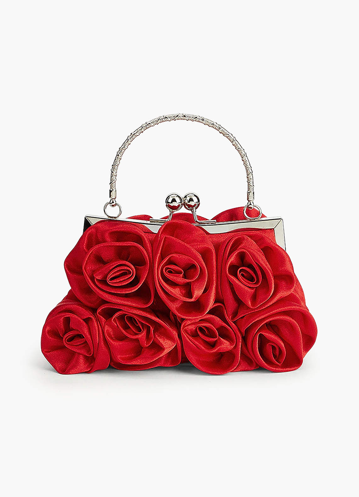 front Bolso de mano con rosetas 3D
