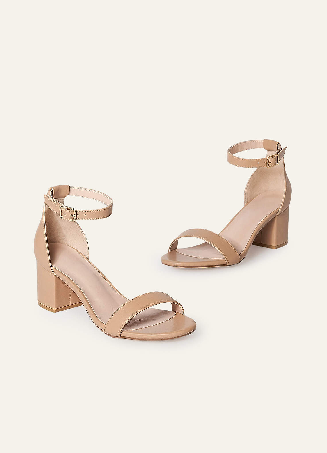 front One-Strap Buckle Block Heel Sandals