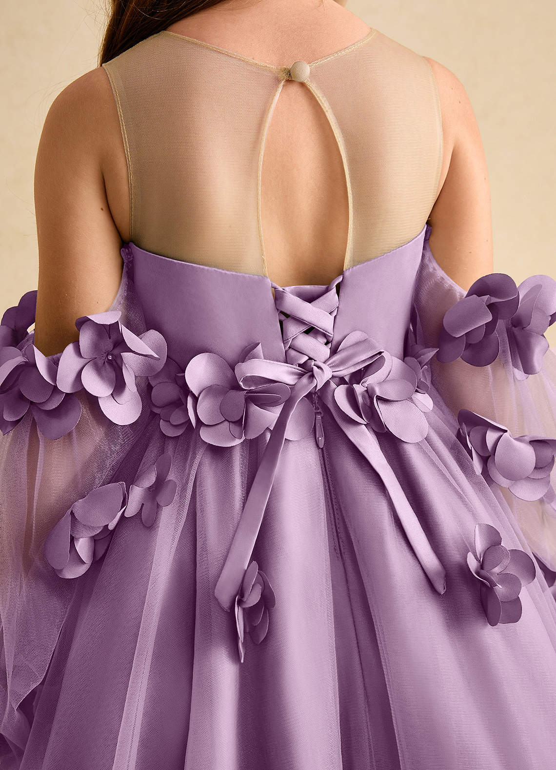 Azazie Karrie Flower Girl Klänningar Klä A-Line i Tyll med ärmar image7