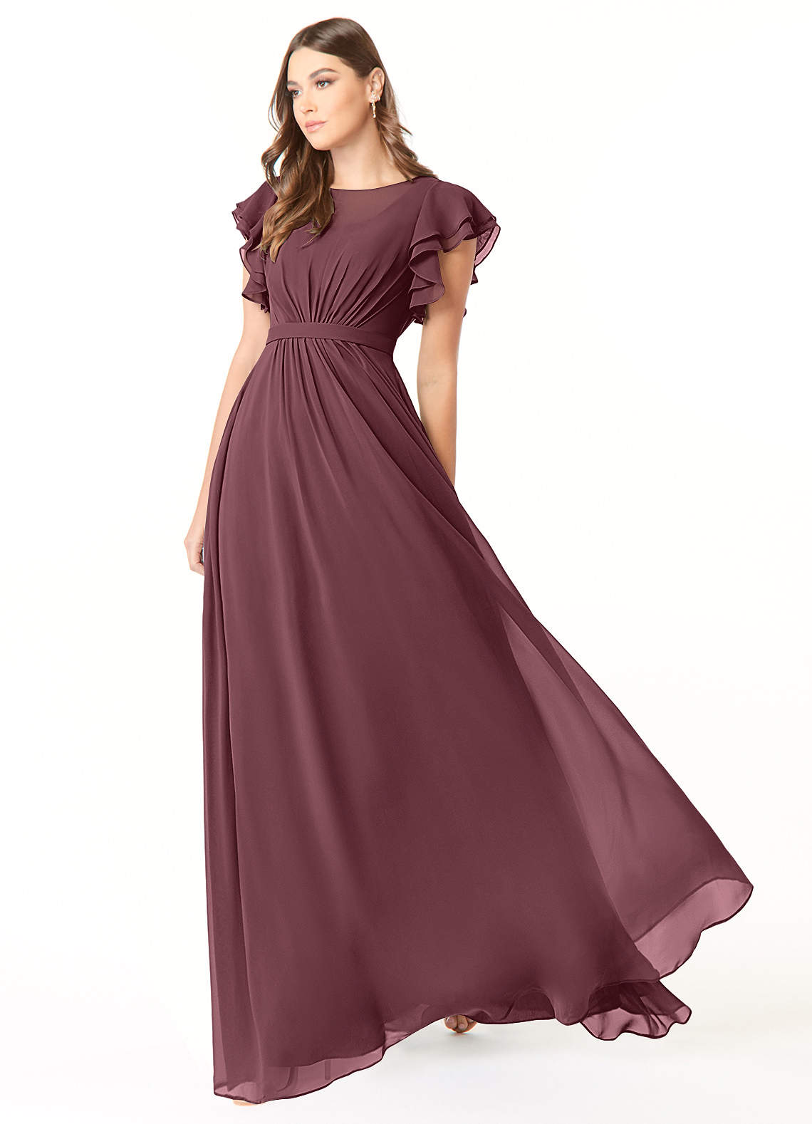Sangria Azazie Daphne Modest Bridesmaid Dresses | Azazie