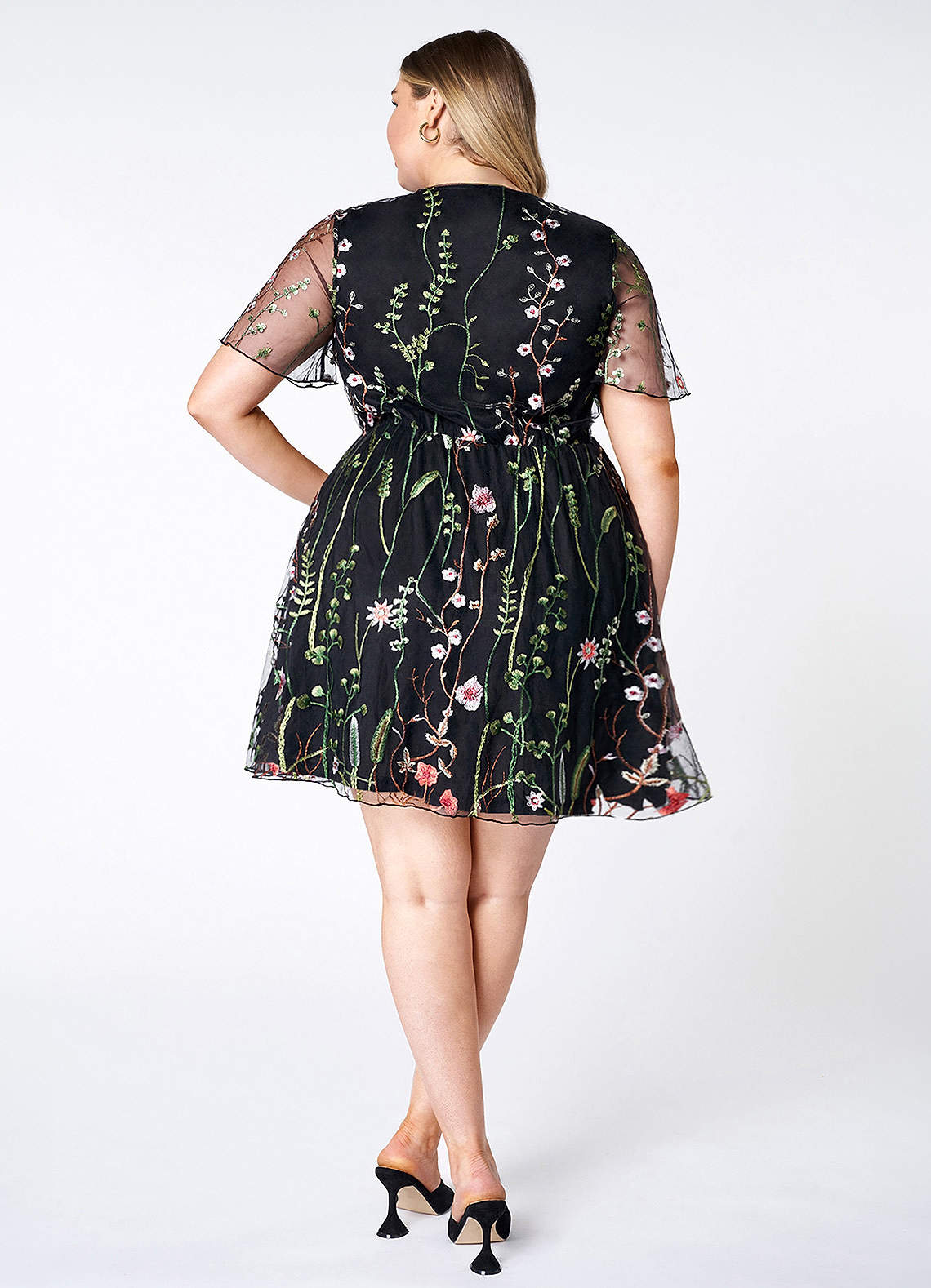 Darling Romance {Color} Floral Embroidery Mini Dress