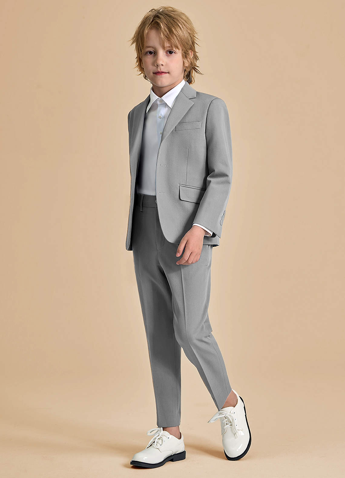 front Oliver Boys Grey 2-Piece Suit