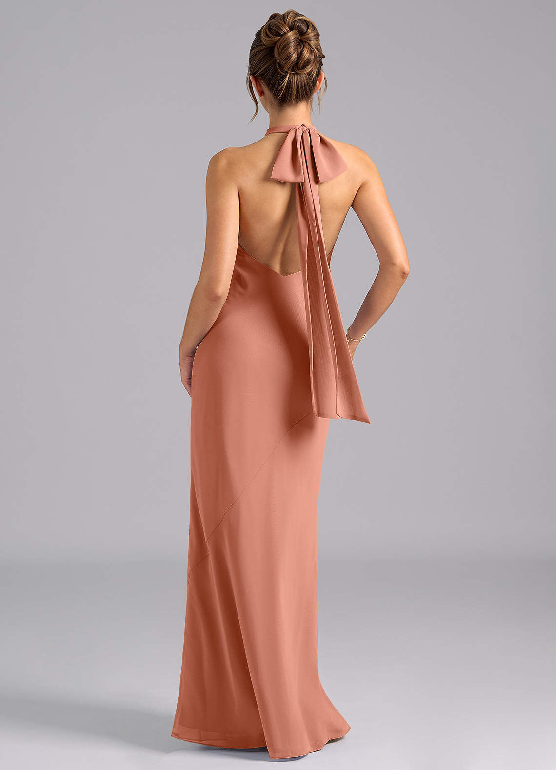 Azazie Velli Bridesmaid Dresses MAI TAI Mermaid High Neck Chiffon Dress image1