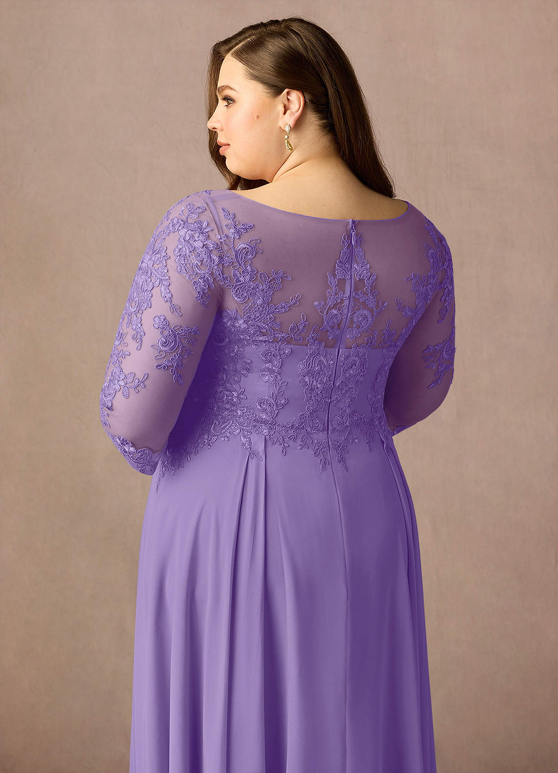 Azazie Marge Mother of the Bride Dresses Tahiti A-Line Scoop Lace Chiffon Dress image11