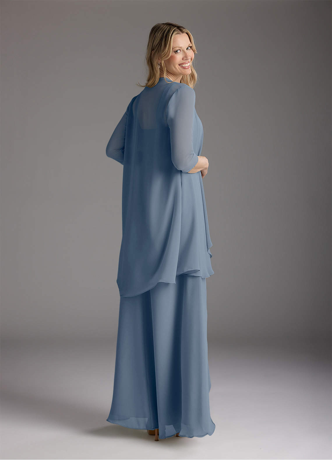 Azazie Weisz Mother of the Bride Dresses Twilight A-Line Square Neckline Pleated Chiffon Dress image1