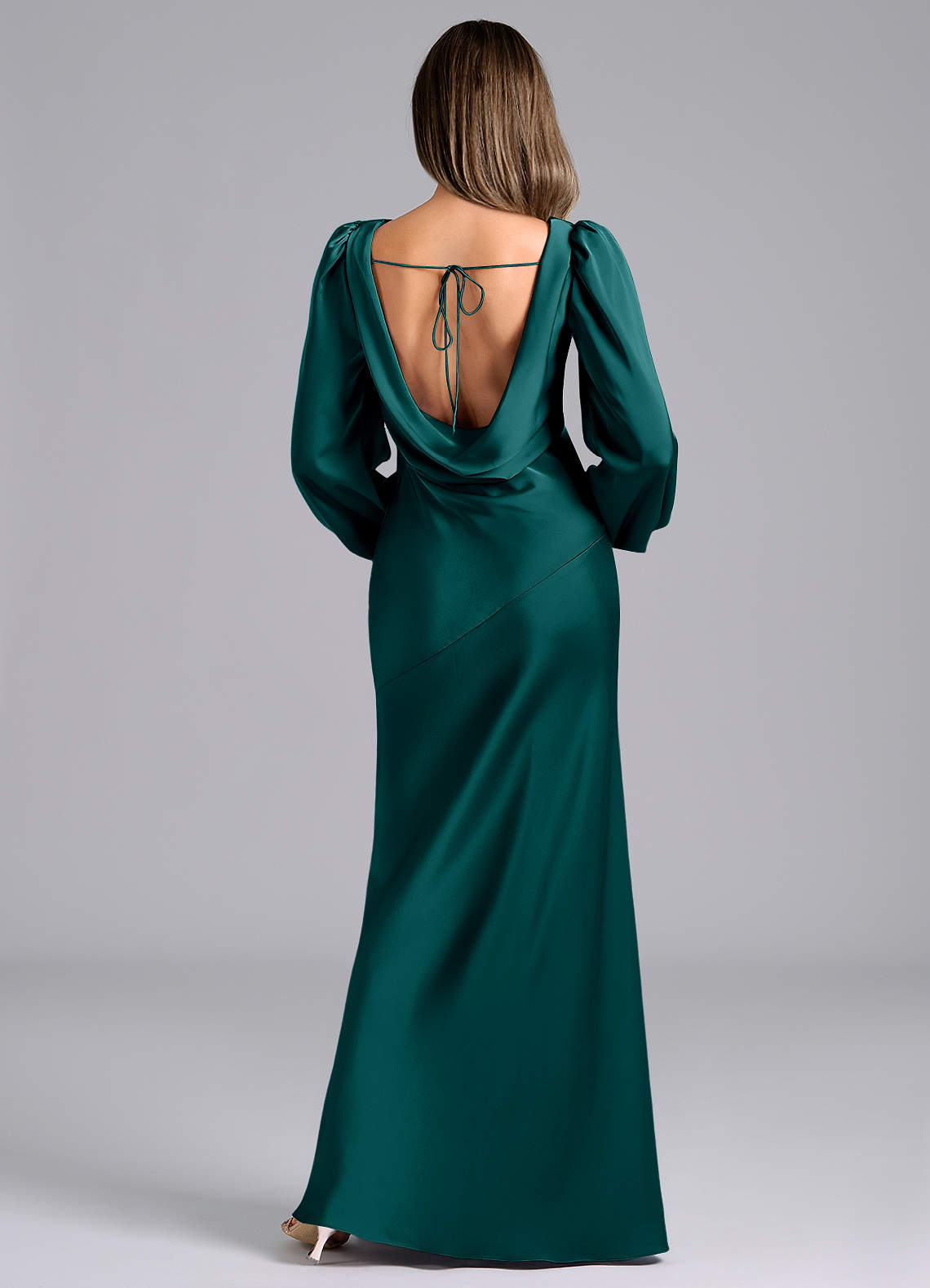 long sleeve backless satin dress Azazie Melani Ready to Ship Peacock Stretch Bridesmaid Dresses Please note that color long bridesmaid dress Mykonos Mini Strappy Slip Color:Light Yellow