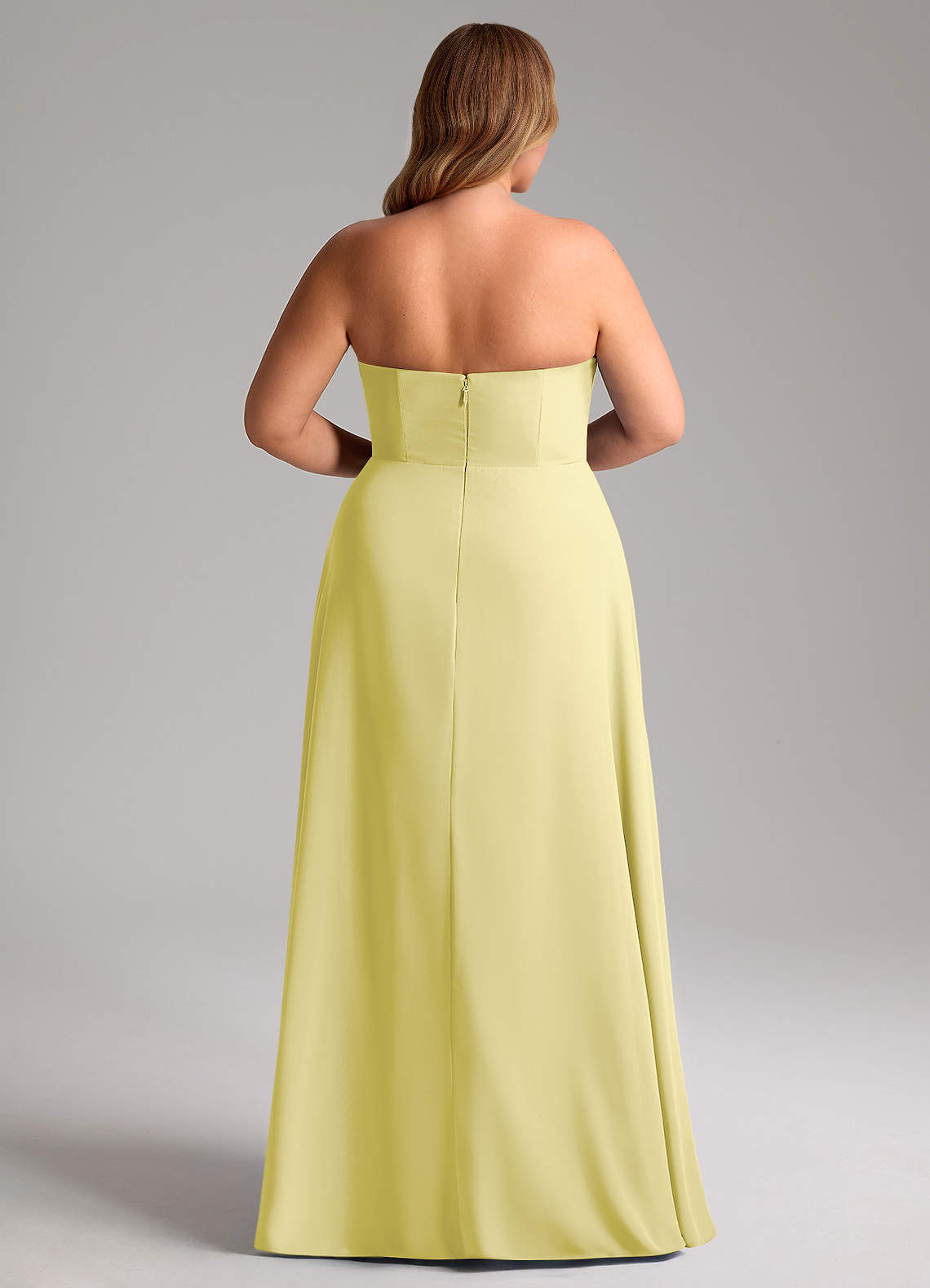 Azazie Wren Abiti da Damigella Abito Convertibile A-Line in Chiffon Spacco Laterale Sorbetto Al Limone image14