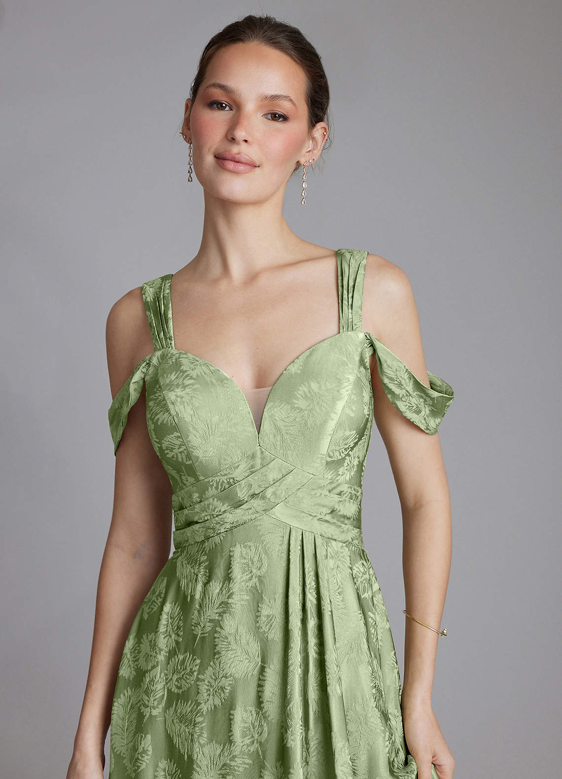 Azazie Emoria Sage Green Jacquard Jacquard Bridesmaid Dresses | Azazie IE