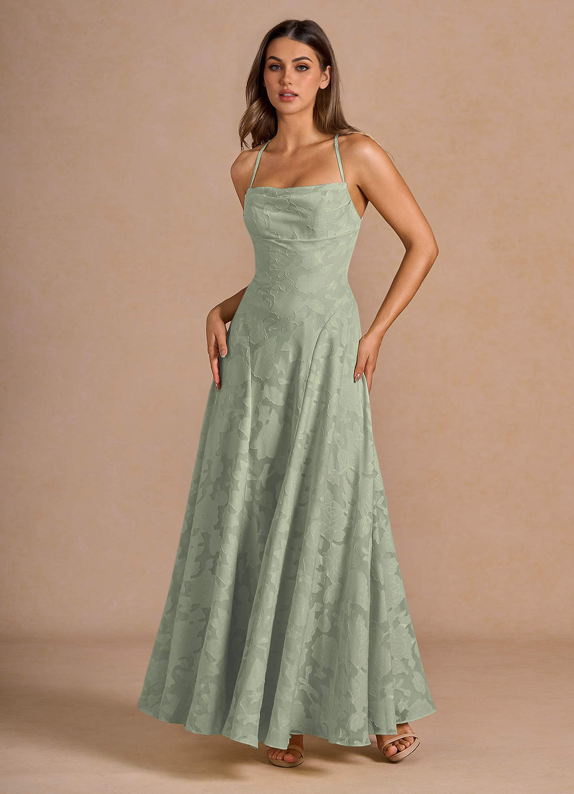 Irelia Pistachio Maxi Dress | Azazie