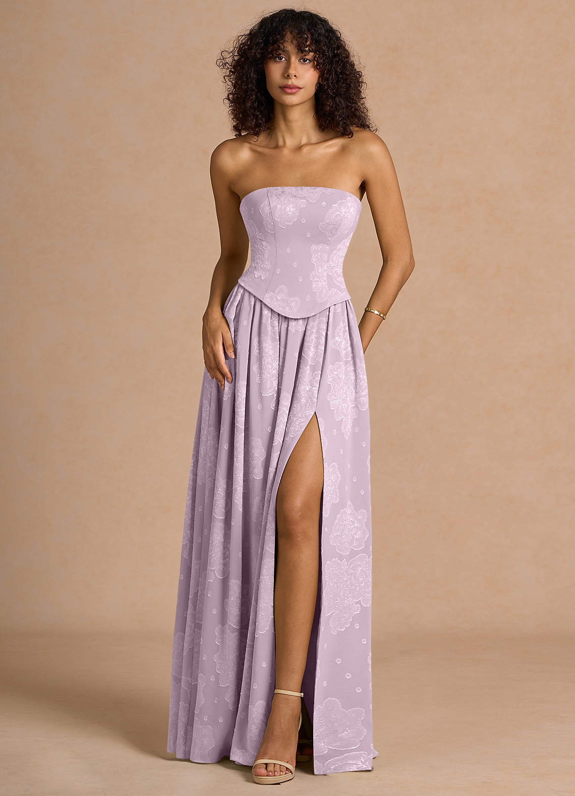 lilac strapless maxi dress Arielle Purple Maxi Dress