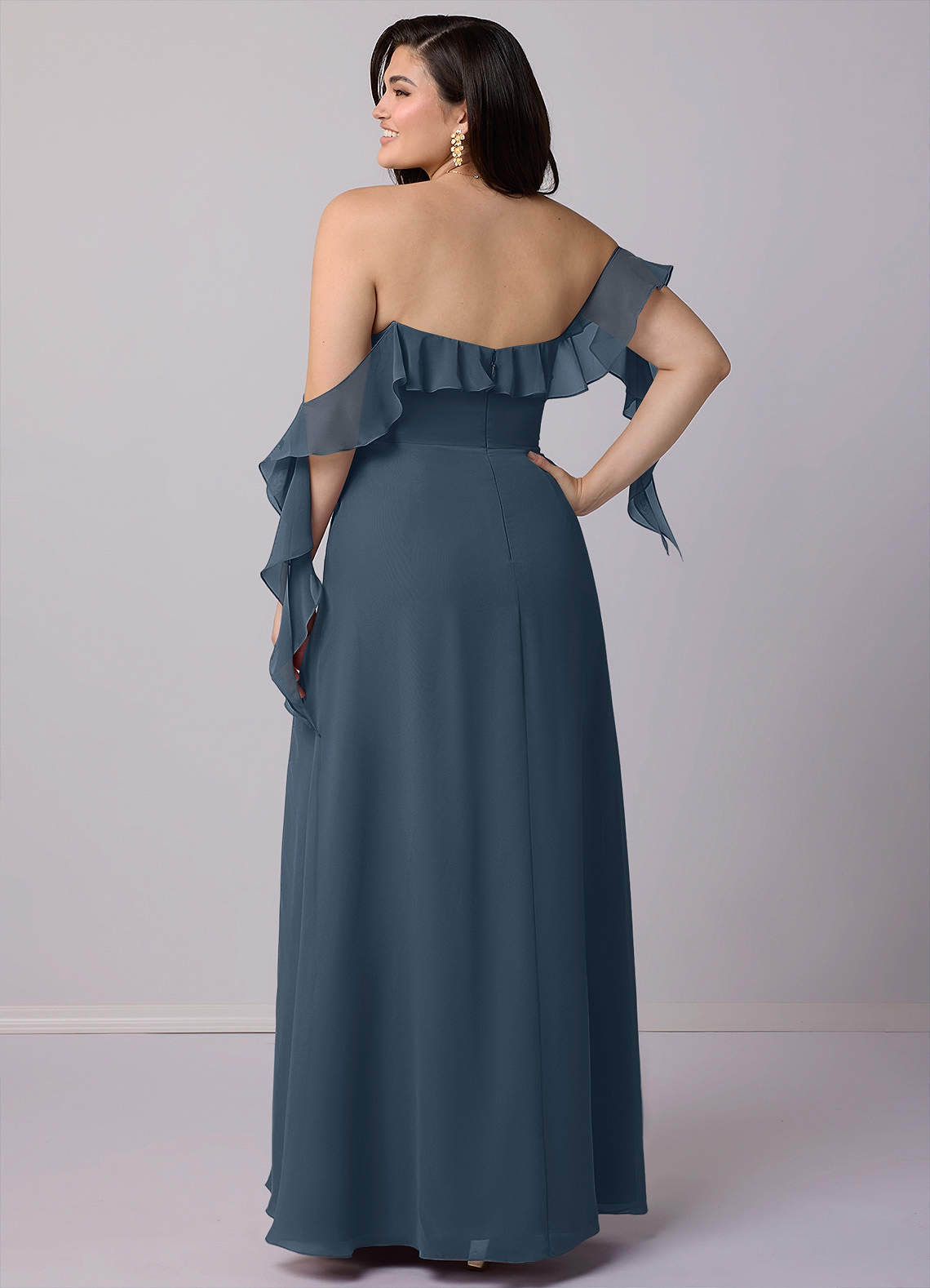 Barbie ♥ Azazie Bridesmaid Dresses Neptune A-Line Off the Shoulder Chiffon Convertible Dress image11