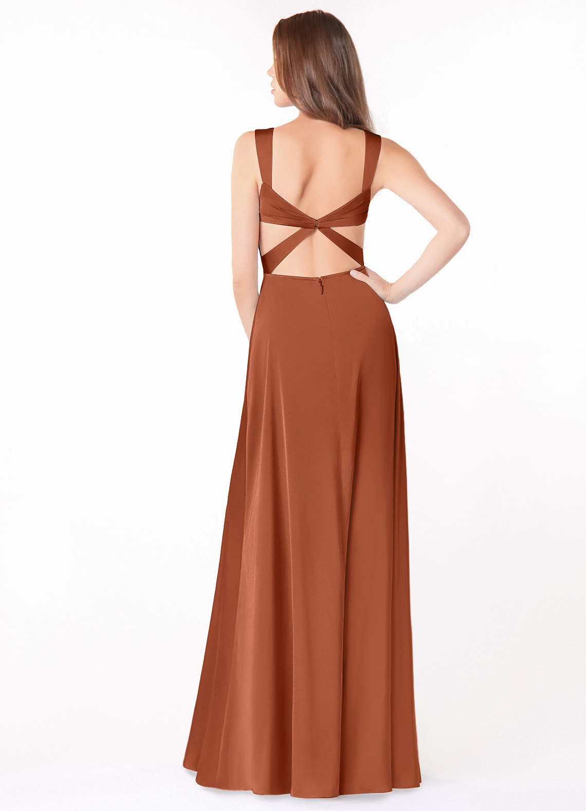 Azazie Alexia Stretch Satin Dress Cedar Rose Bridesmaid Dresses | Azazie