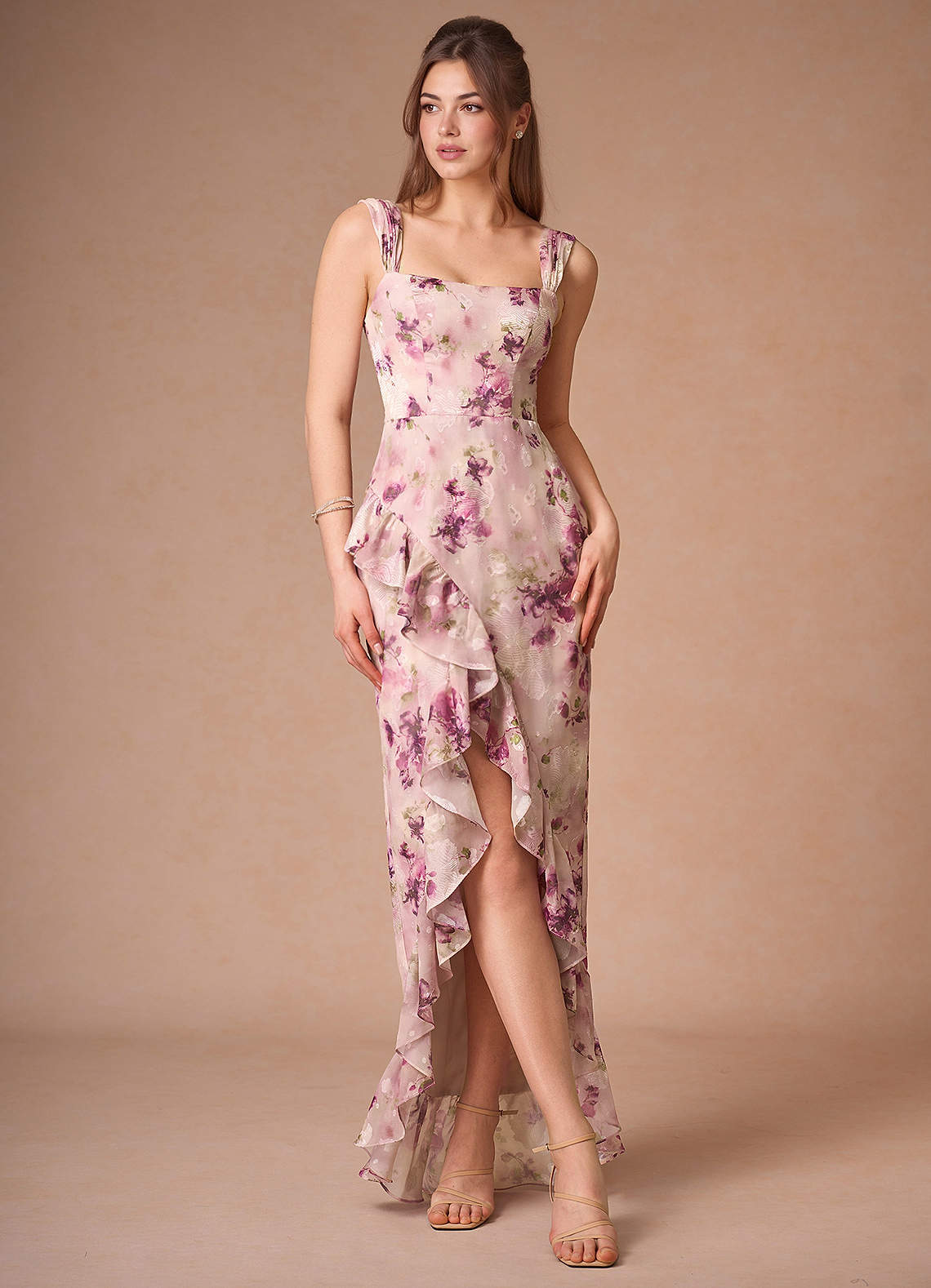 定番の中古商品 Sakura Mauve Floral Maxi Dress | Azazie ワンピース