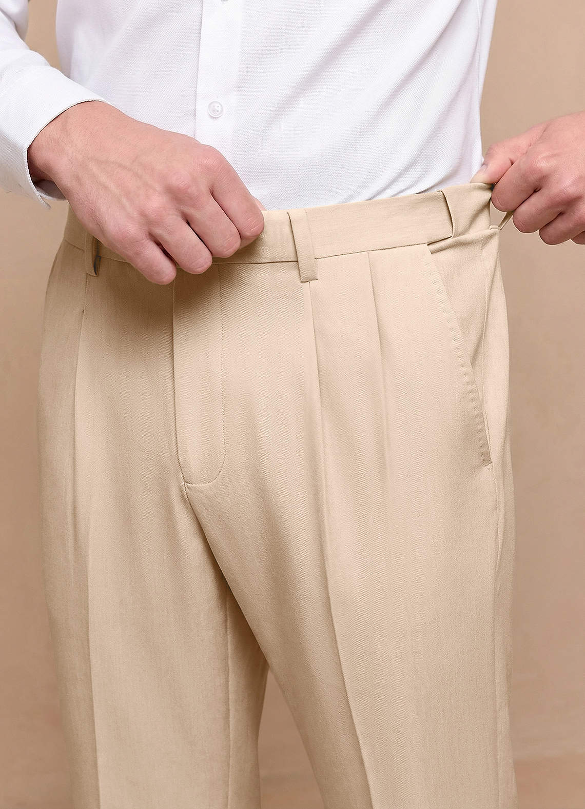 front Owen Tan Lightweight Tailored Dress Pants