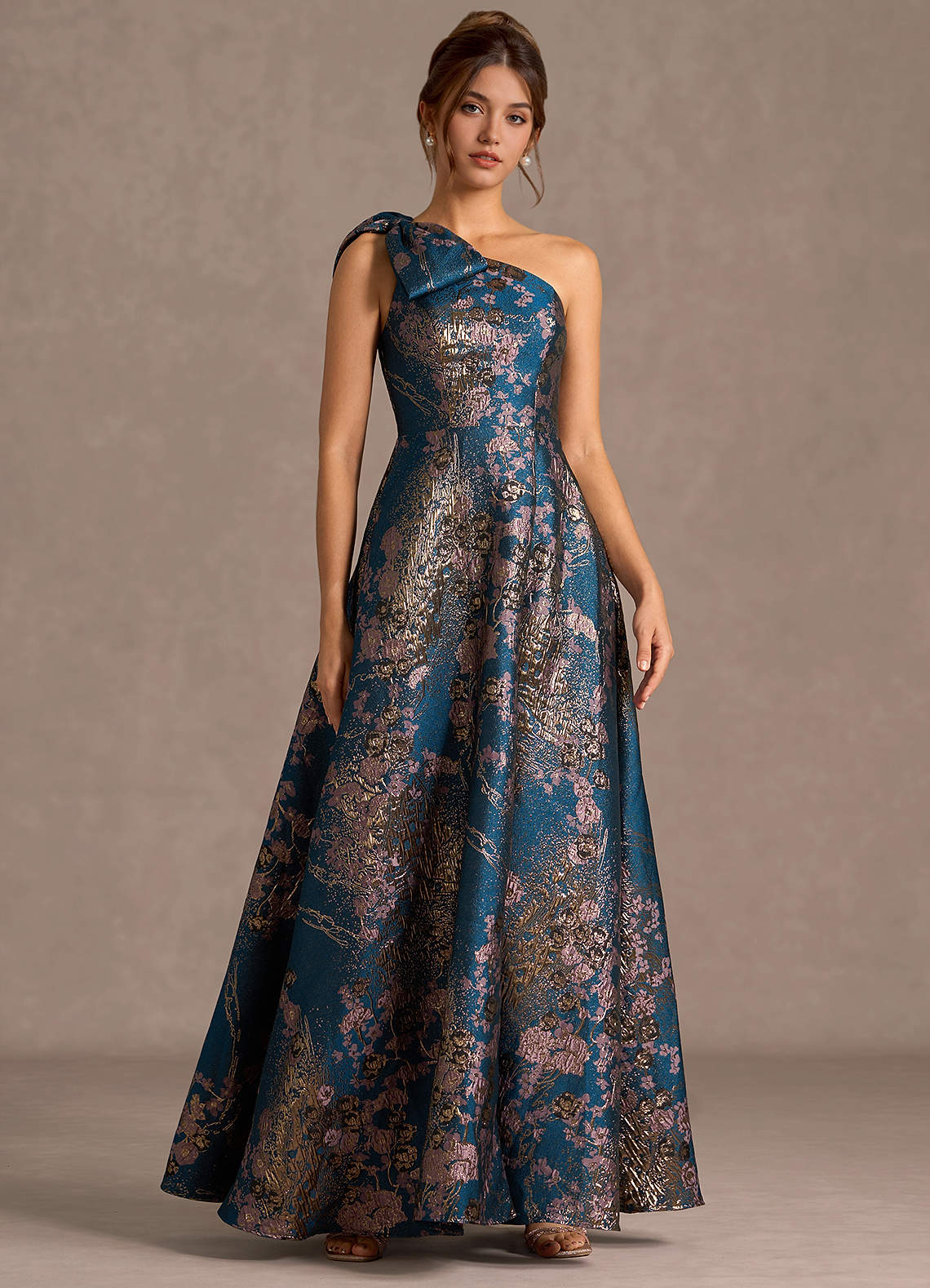 Vestido Floral Verde Azulado Largo Jonelle image1