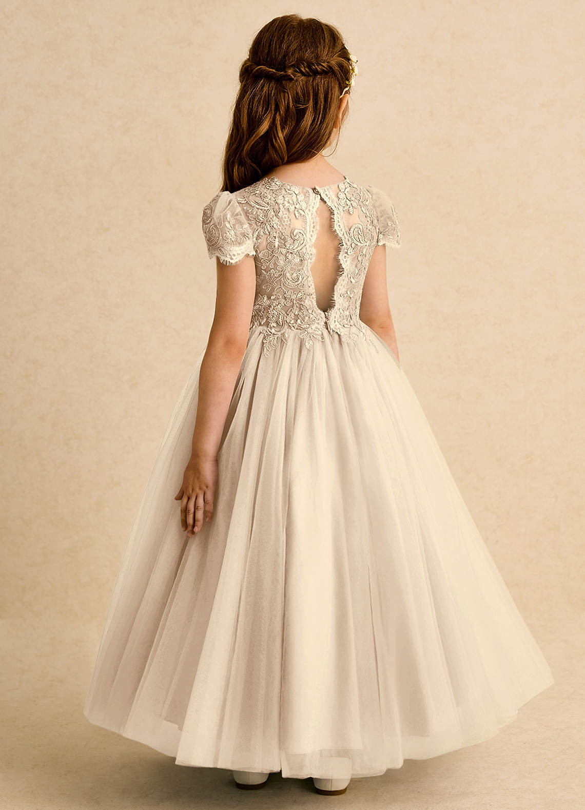 Azazie Puff Flower Girl Klänningar Klä Balklänning i Tyll Spets image6